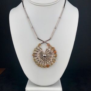 Sunflower Necklace Sterling Handmade in Italy